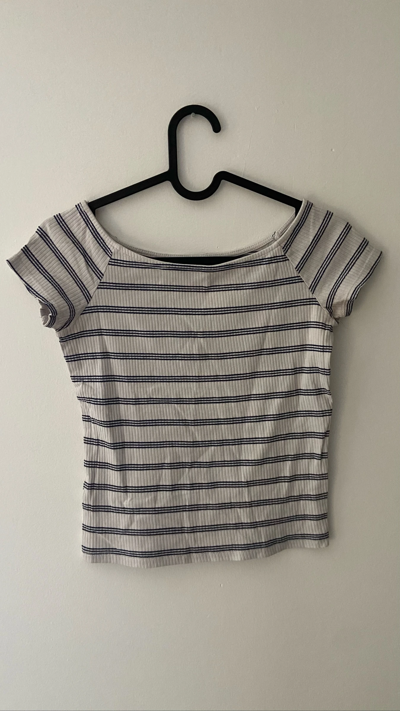 Haut crop top bleu et blanc taille 36 